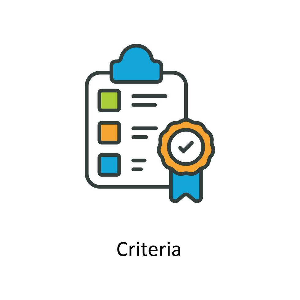 Criteria Vector Fill outline Icons. Simple stock illustration stock