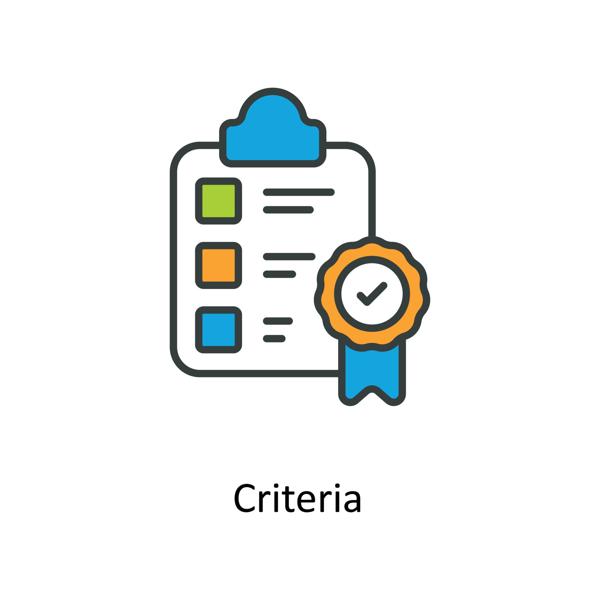 Criteria Vector Fill outline Icons. Simple stock illustration stock