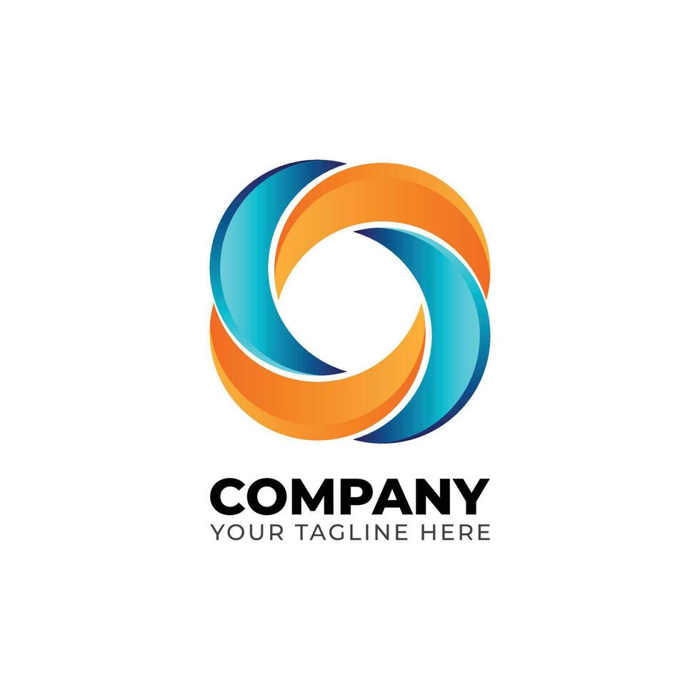 Gradient circle web company logo vector design