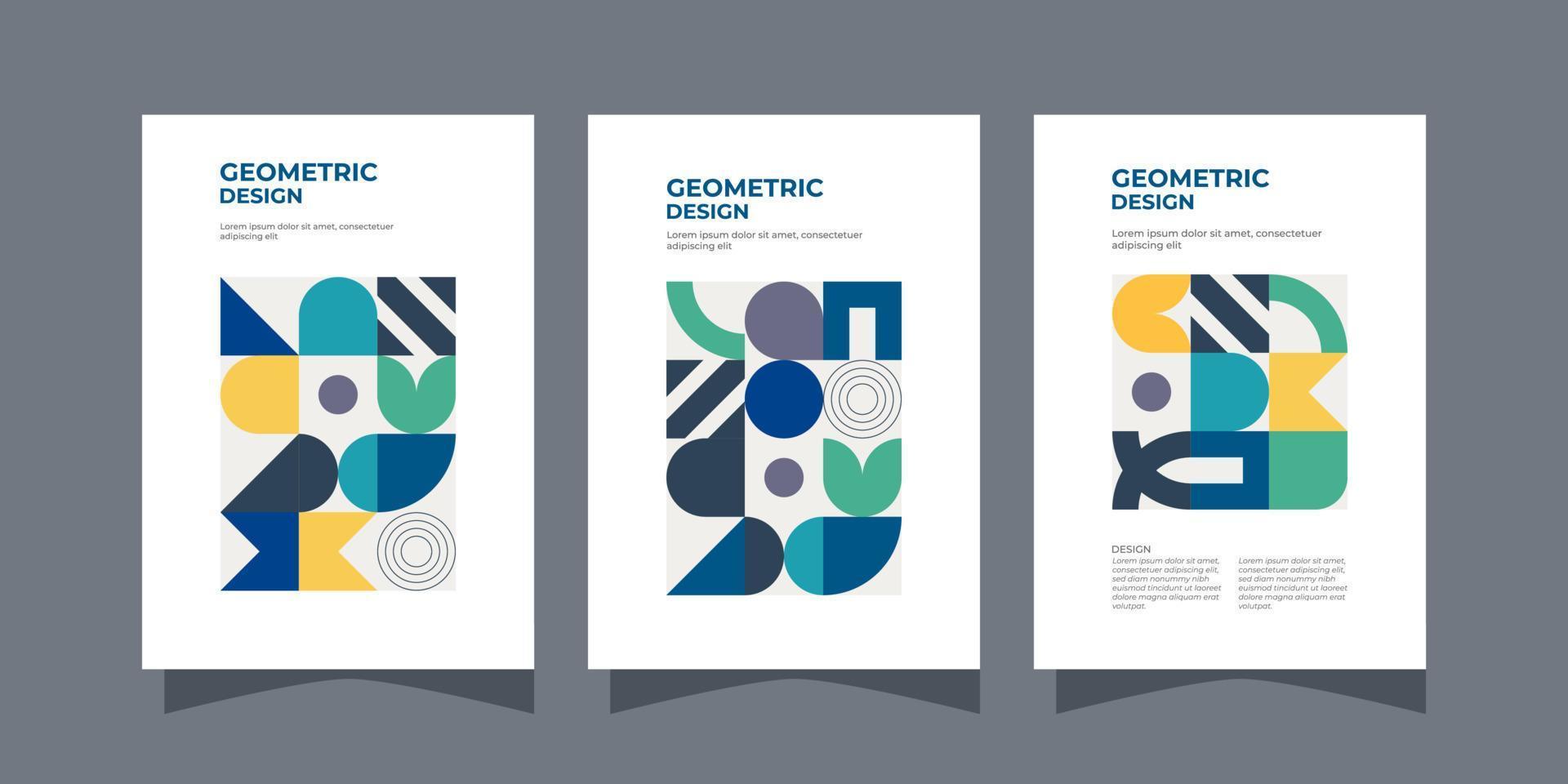 Retro geometric covers design. Eps10 vector. vector