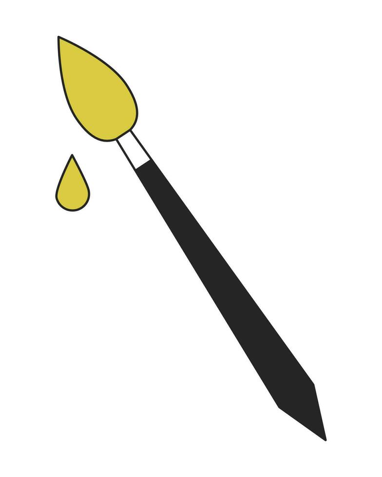 Paintbrush tool linear flat duo color vector object. Drawing. Editable duotone icon. Full sized element on white. Simple lineart cartoon style spot illustration for web graphic design and animation