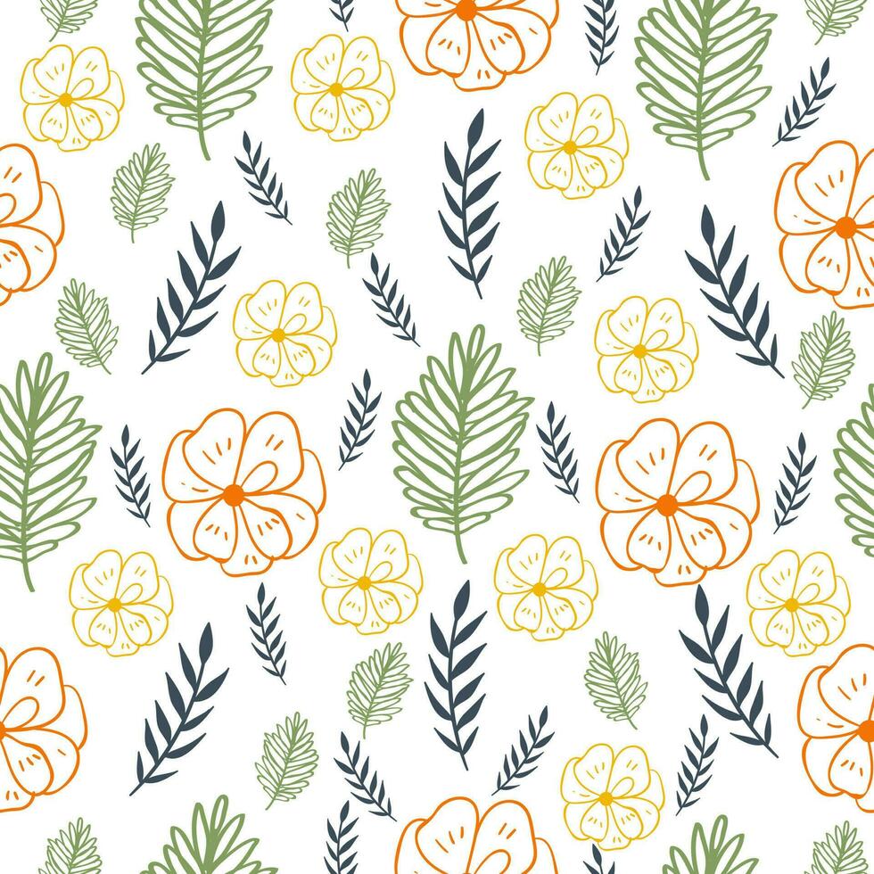 floral seamless pattern for wrapping, poster or fabric vector