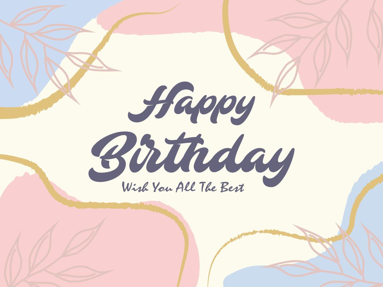 Modern minimalist design birthday card with aesthetic background vector