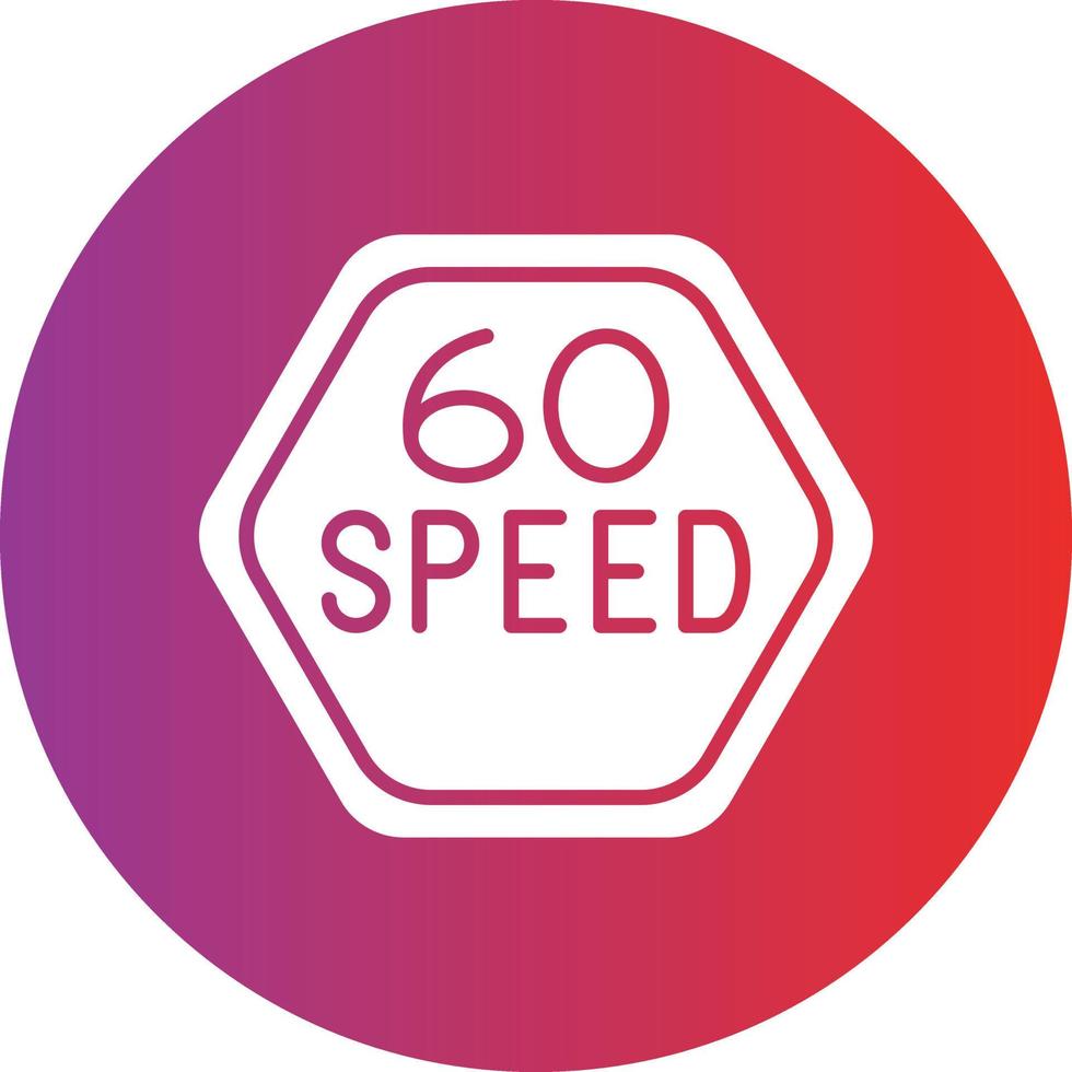 Vector Design 60 Speed Limit Icon Style