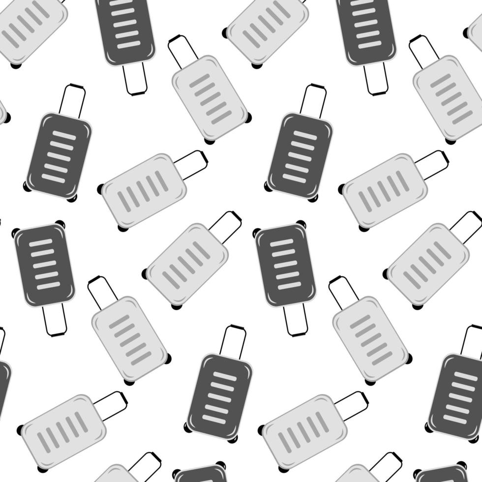Seamless pattern of a travel suitcase in grayscale. World tourism day. International customs day vector