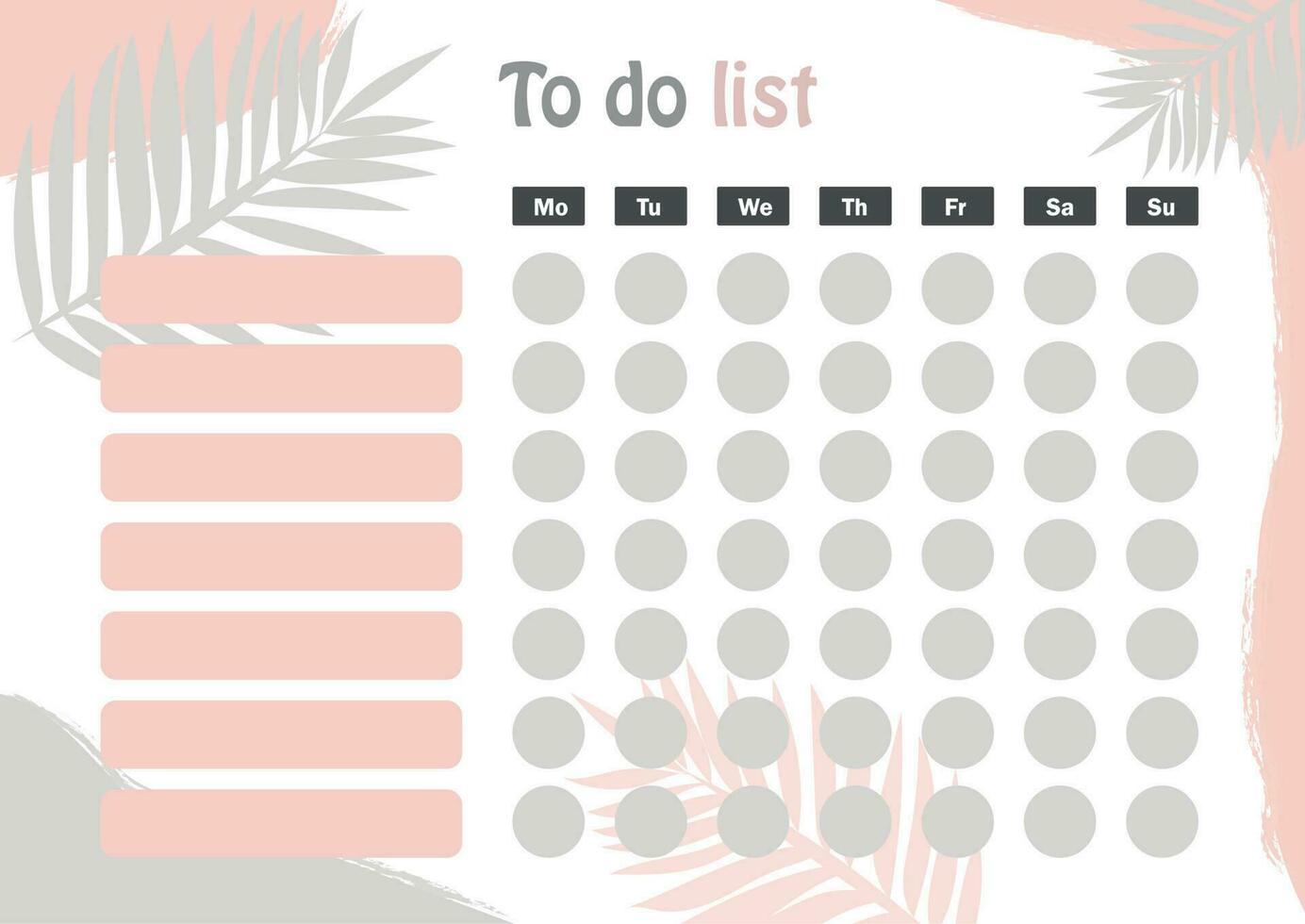 to-do list for the week with abstract elements vector