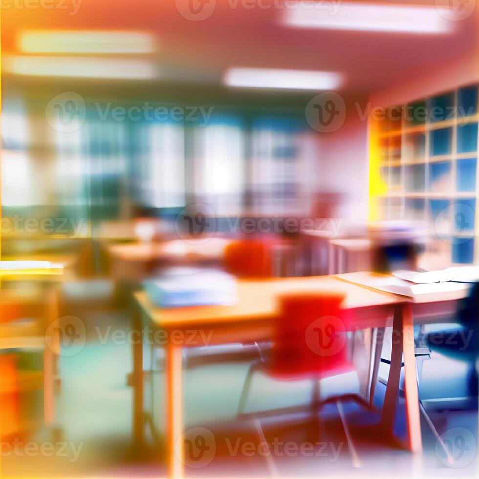 School student blurred light background, template - image photo