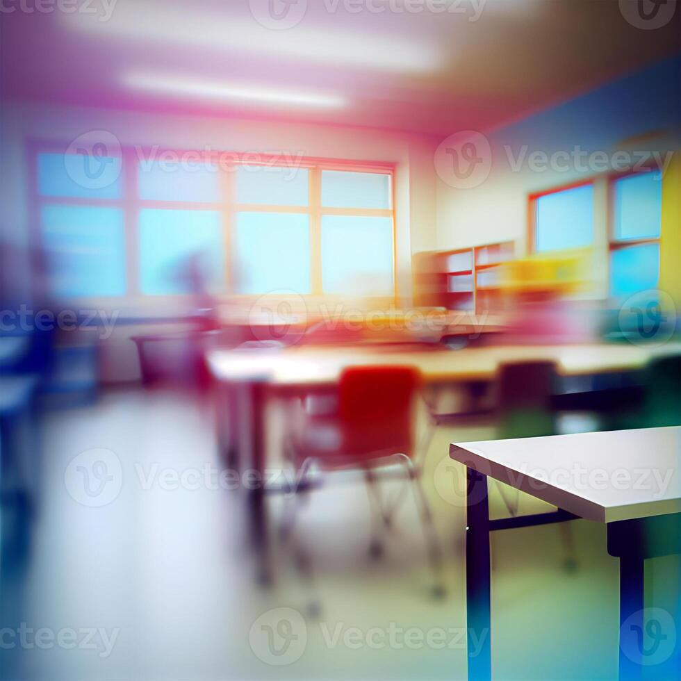 School student blurred light background, template - image photo