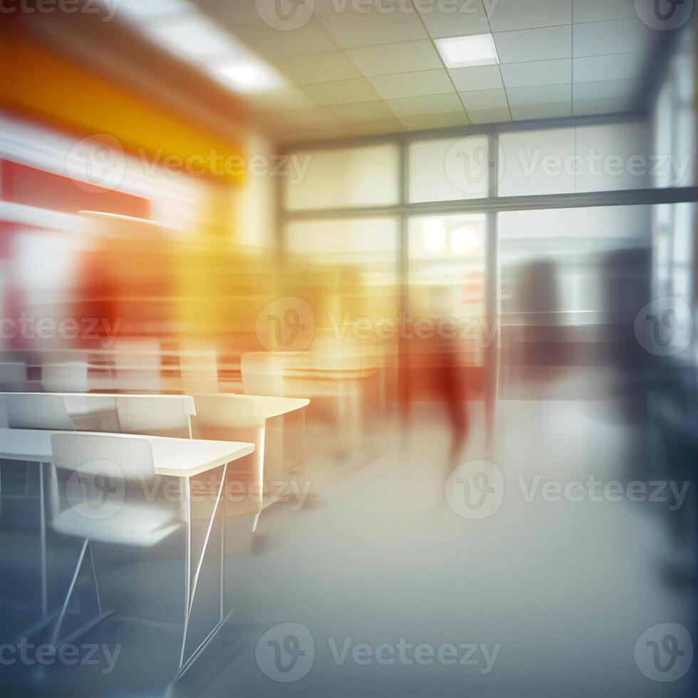 School student blurred light background, template - image photo