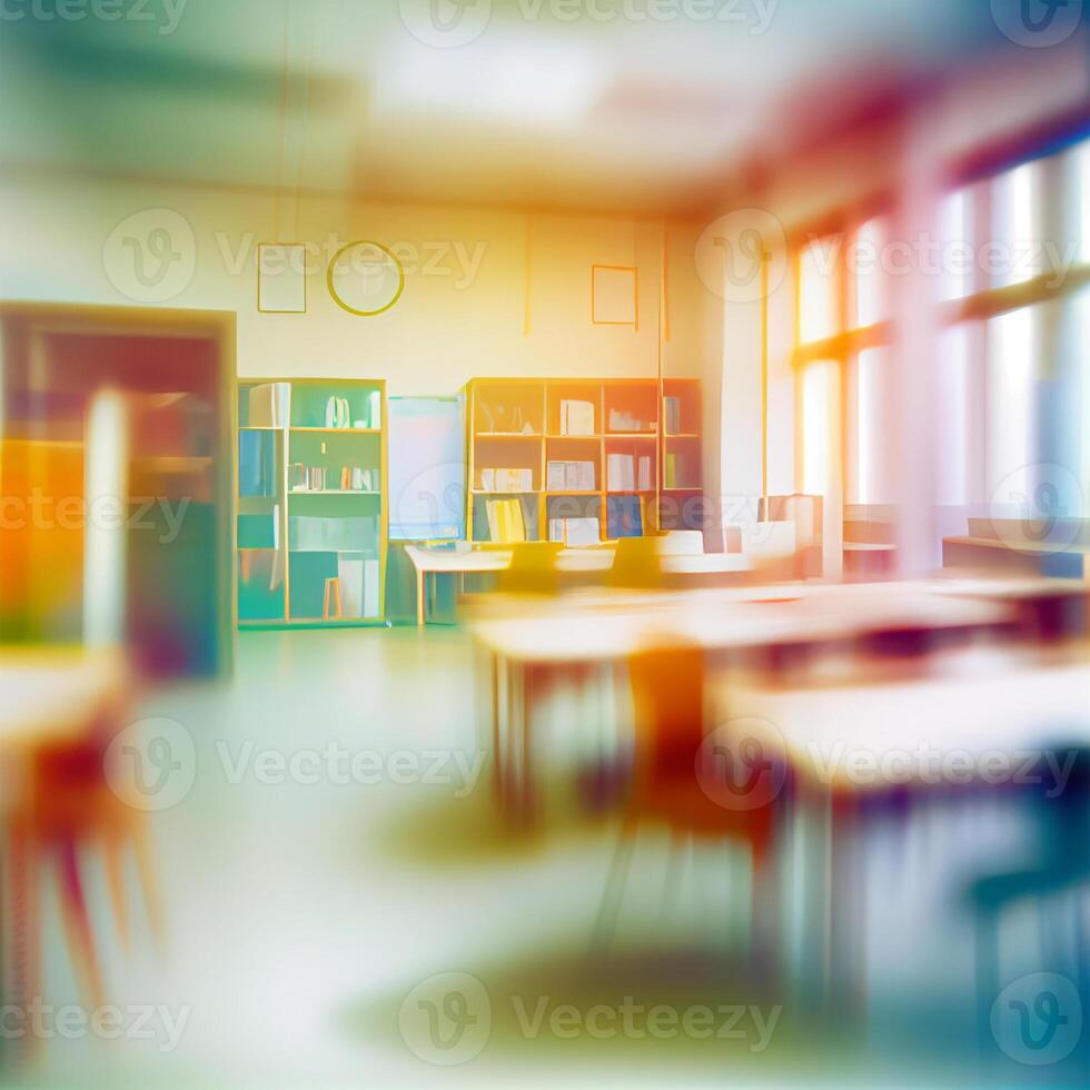 School student blurred light background, template - image photo