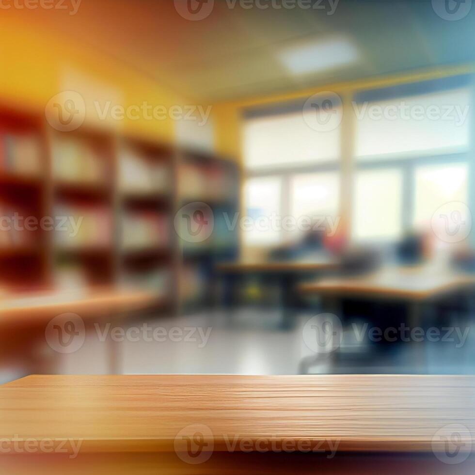 School student blurred light background, template - image photo