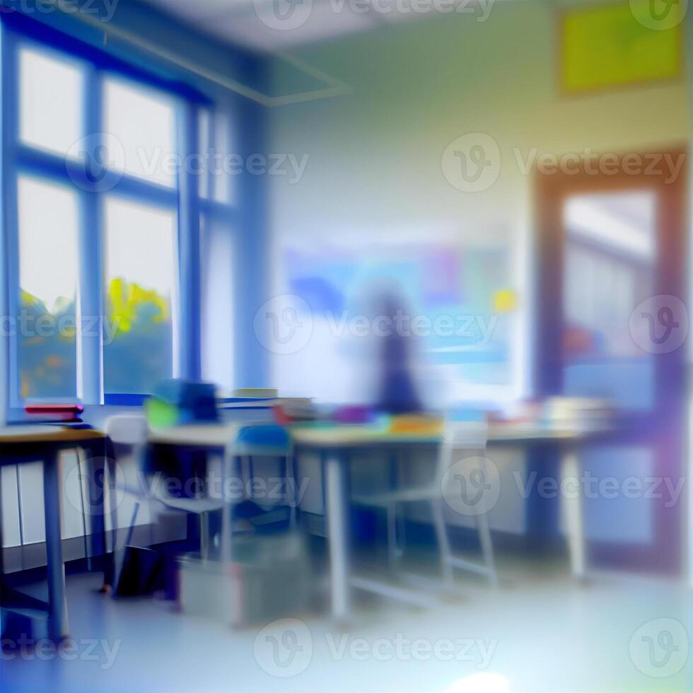 School student blurred light background, template - image photo