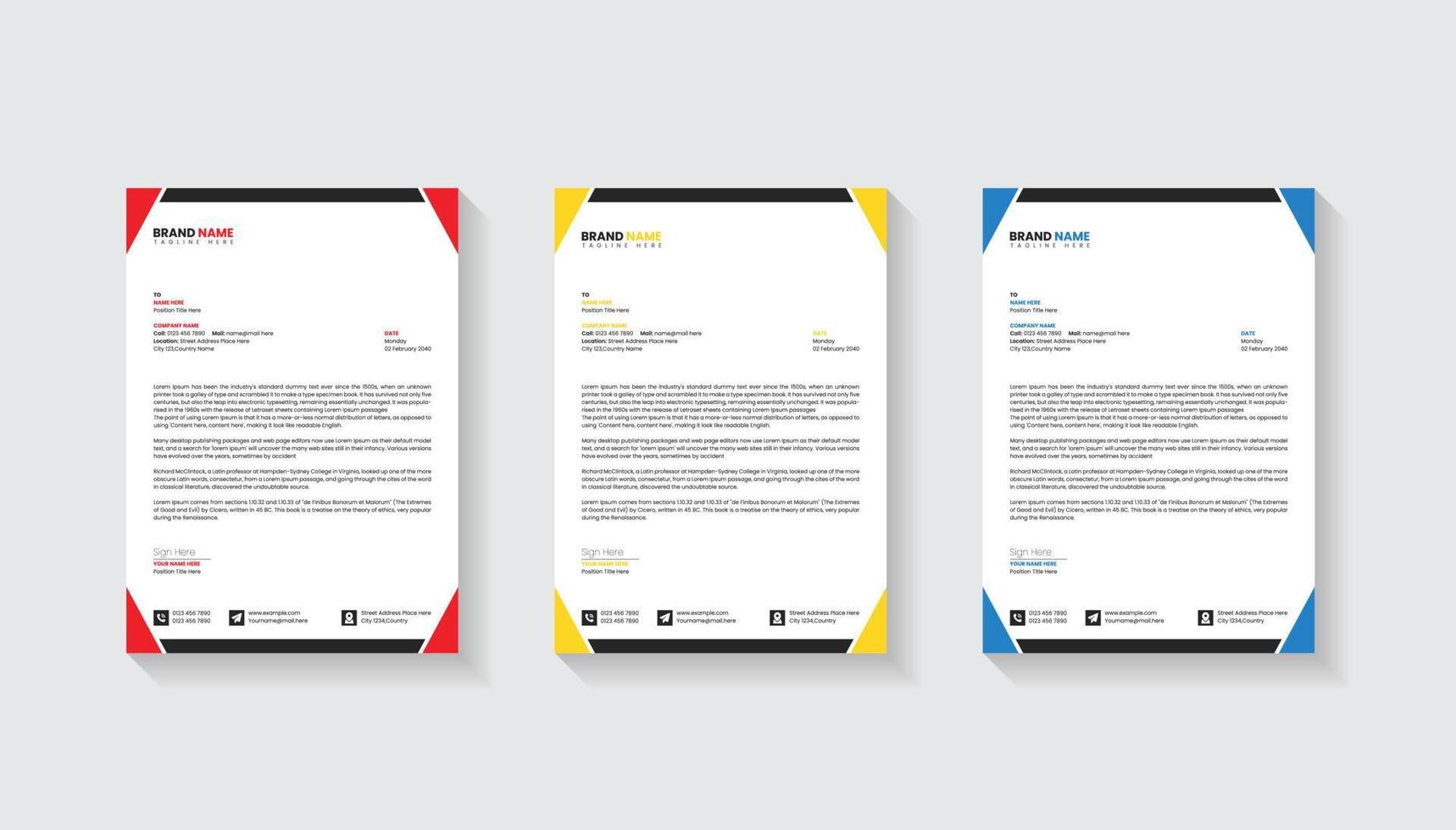 Creative and modern business letterhead design vector
