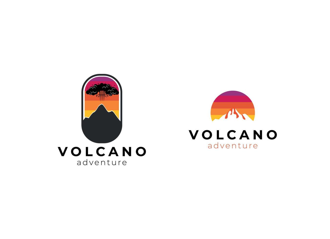erupción volcán montaña logo diseño modelo. volcán vector logo