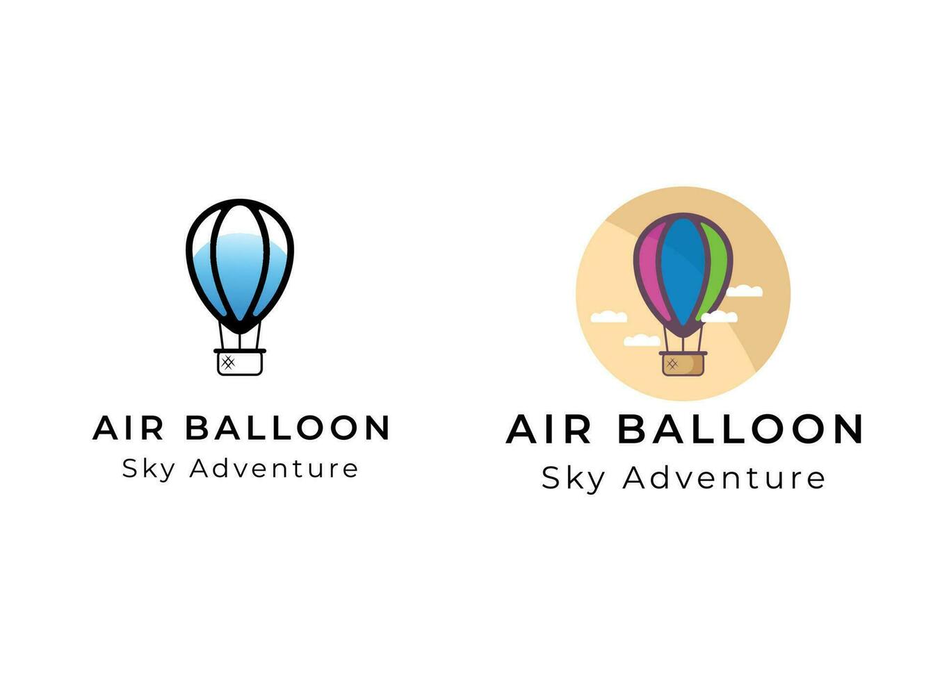 Air balloon logo design. Air ballon adventure logo vector