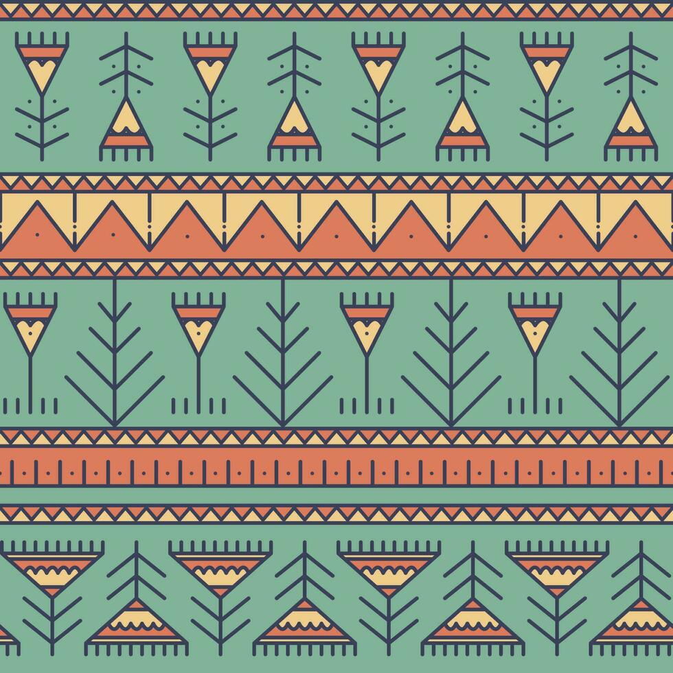 Vector seamless colored geometric pattern. Best design for fabric, wrapping paper, wallpaper. Tribal and ethnic elements