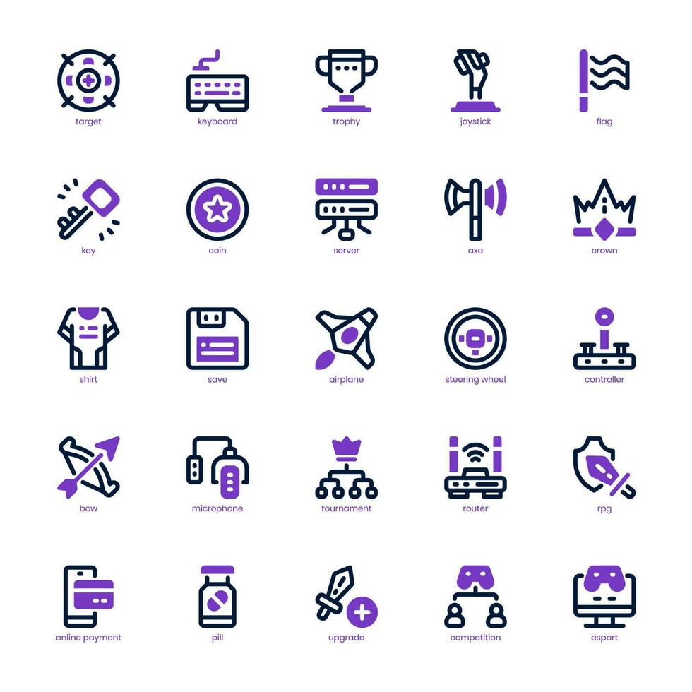 Esport Gaming Icon pack for your website design, logo, app, and user interface. Esport Gaming Icon mixed line and solid design. Vector graphics illustration and editable stroke.
