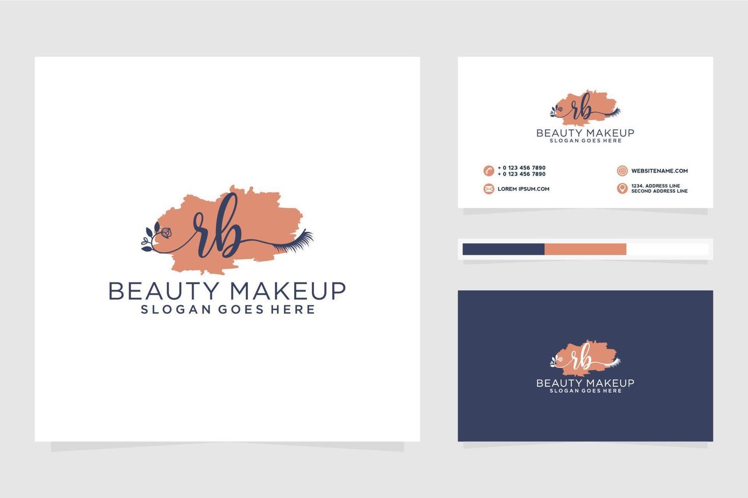 Initial RB Feminine logo collections and business card template Premium Vector