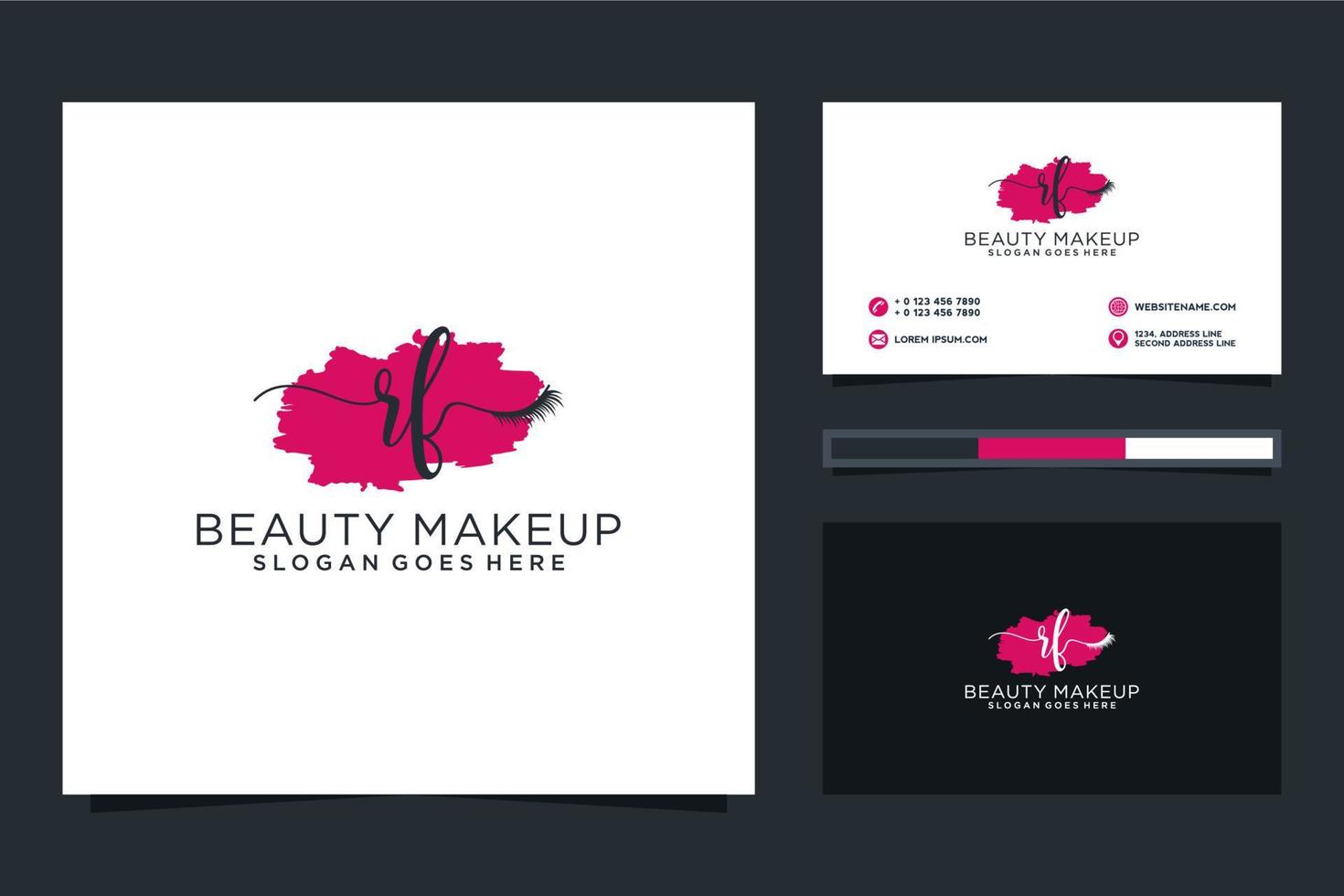 Initial RF Feminine logo collections and business card template Premium Vector