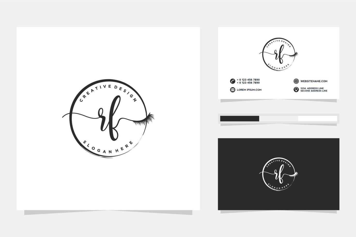 Initial RF Feminine logo collections and business card template Premium Vector