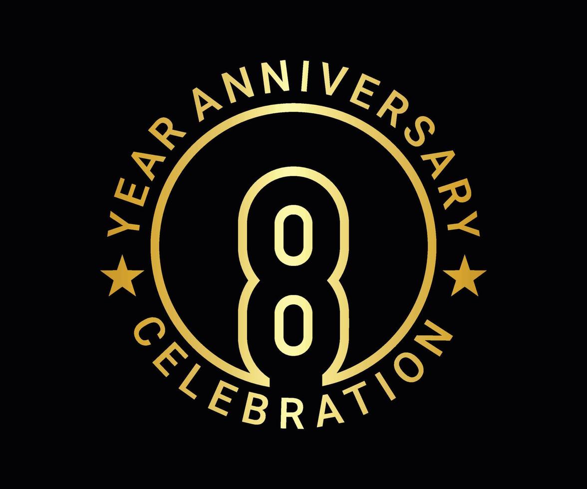 The ordinal number anniversary set is set in gold on a black background for a festive moment vector