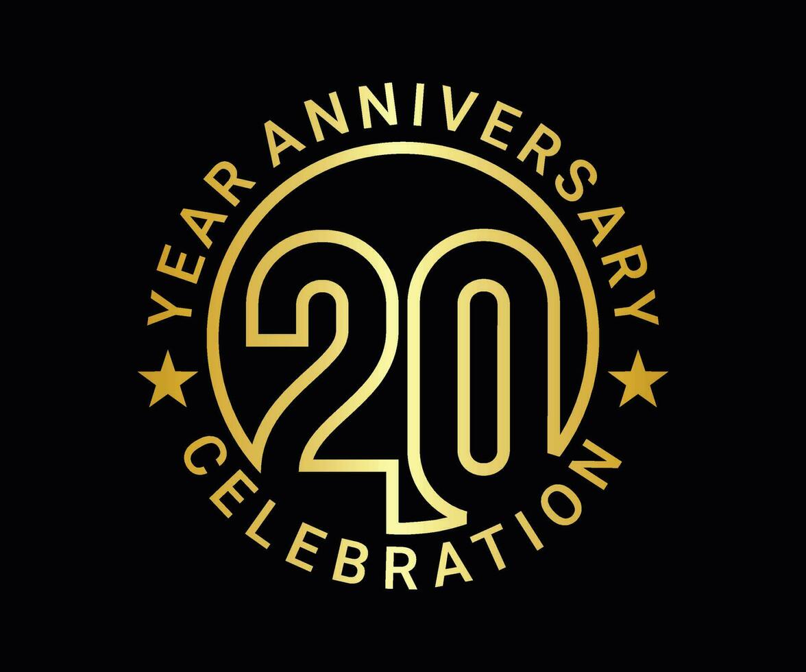 The ordinal number anniversary set is set in gold on a black background for a festive moment vector
