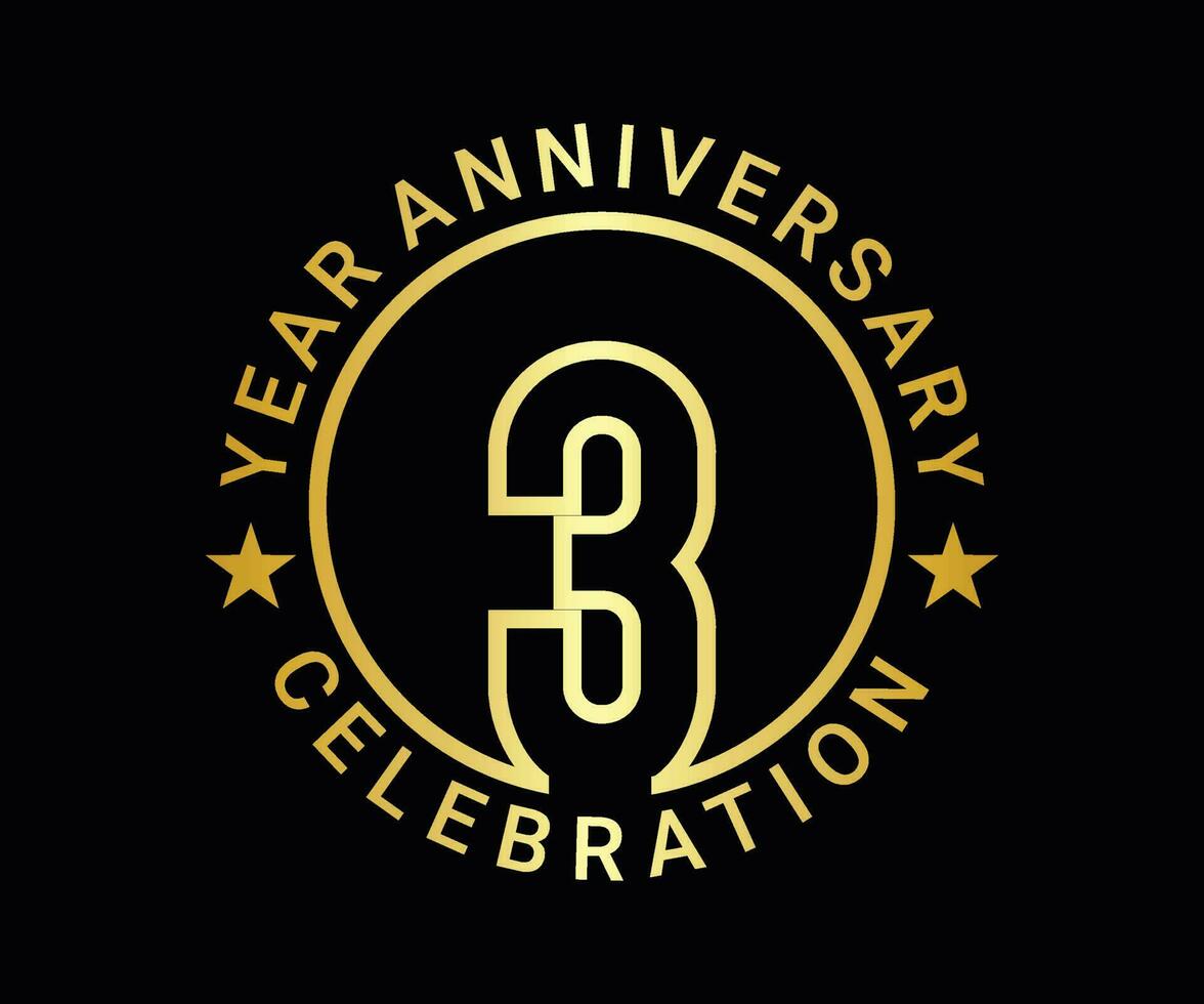 The ordinal number anniversary set is set in gold on a black background for a festive moment vector