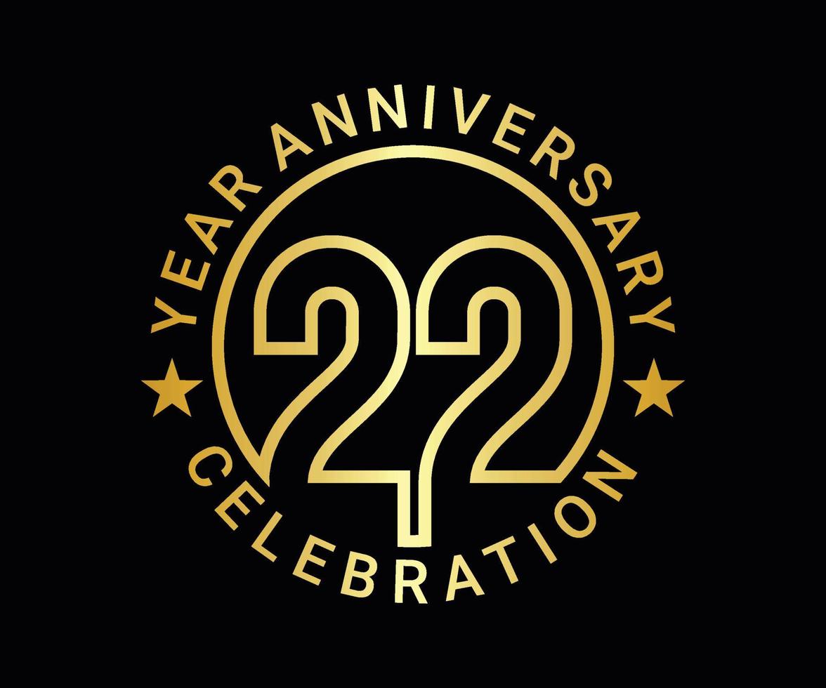 The ordinal number anniversary set is set in gold on a black background for a festive moment vector