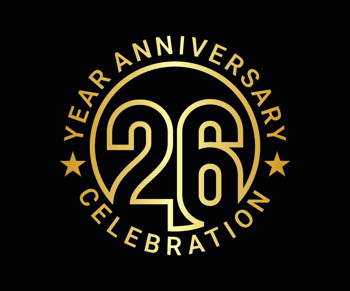 The ordinal number anniversary set is set in gold on a black background for a festive moment vector