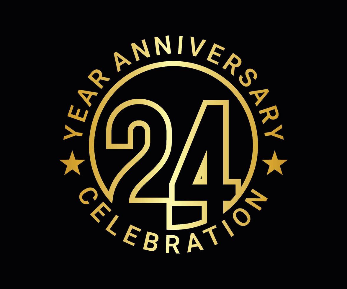 The ordinal number anniversary set is set in gold on a black background for a festive moment vector