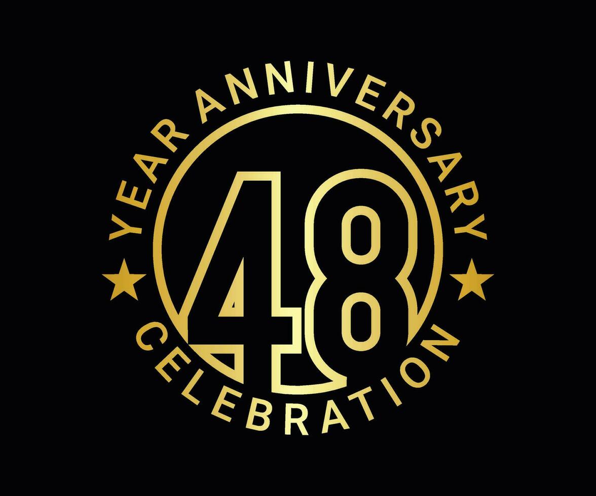The ordinal number anniversary set is set in gold on a black background for a festive moment vector