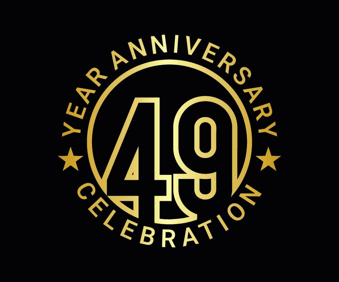 The ordinal number anniversary set is set in gold on a black background for a festive moment vector