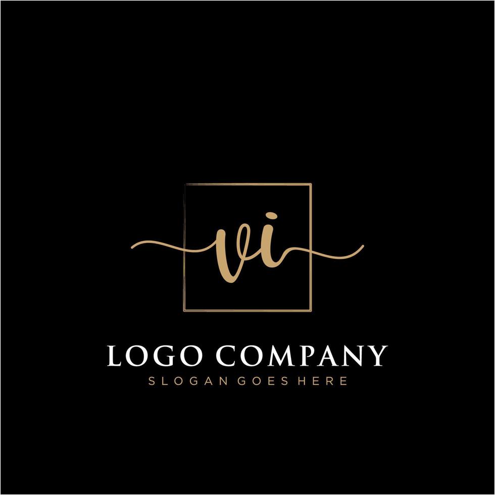 inicial vi femenino logo colecciones modelo. escritura logo de inicial firma, boda, moda, joyería, boutique, floral y botánico con creativo modelo para ninguna empresa o negocio. vector