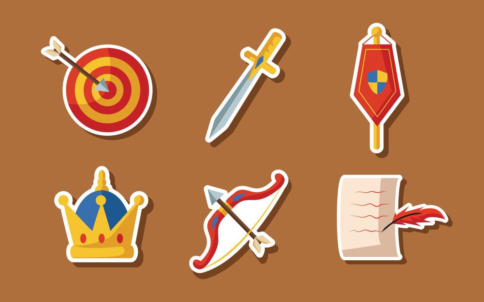 Medieval Kingdom Sticker Collection vector