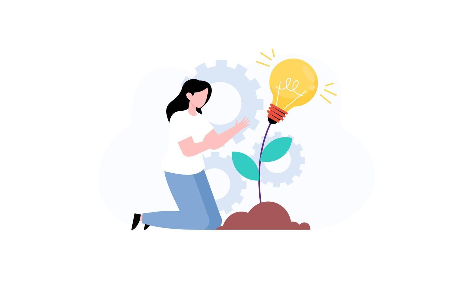 Problem and solution in business solving to look idea concept vector