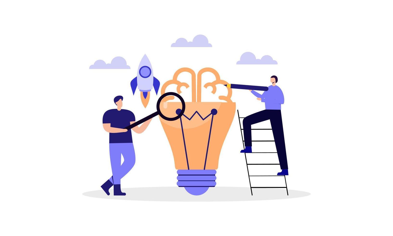 Problem and solution in business solving to look idea concept vector