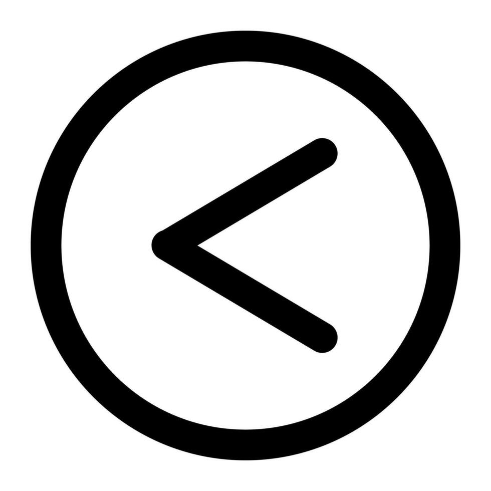 left arrow of user interface outline icon set vector