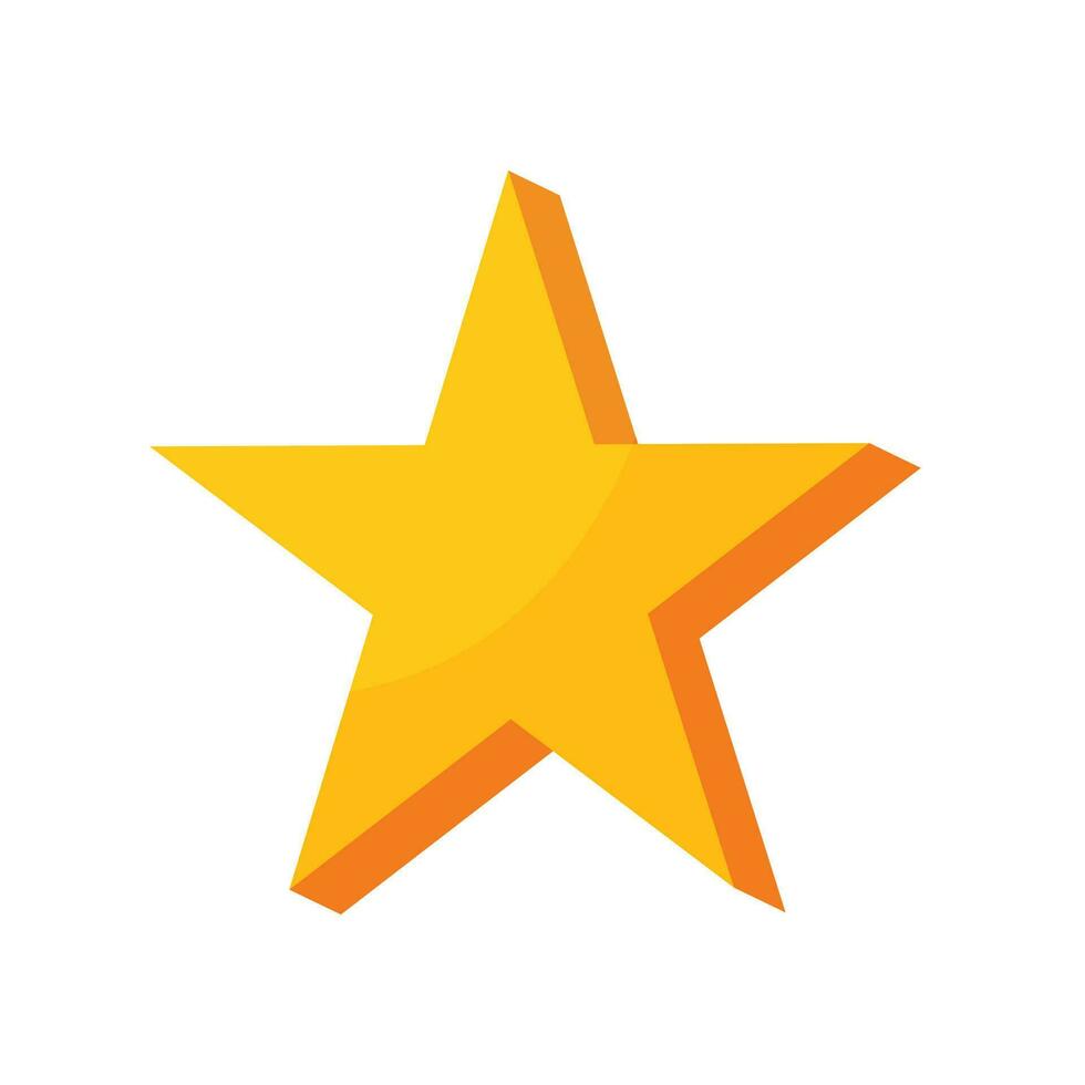 yellow star cartoon isolated vector illustration