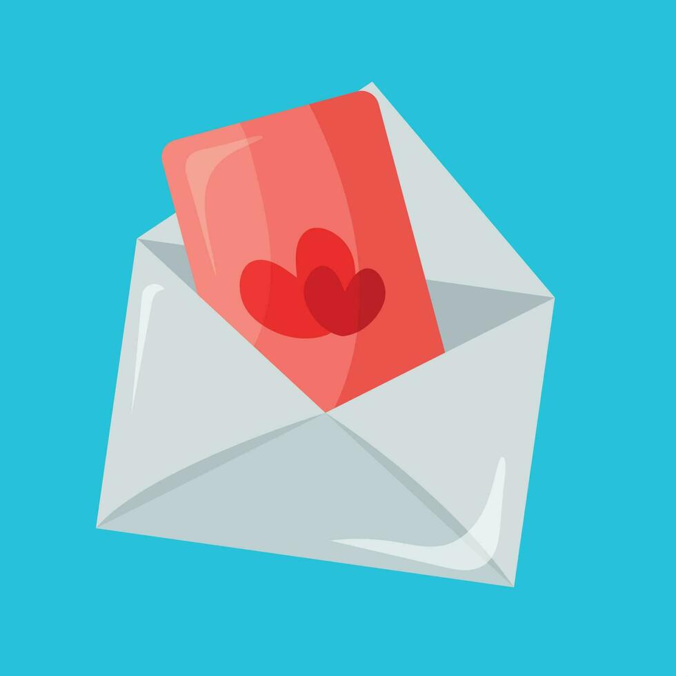 invitation card and envelope vector illustration