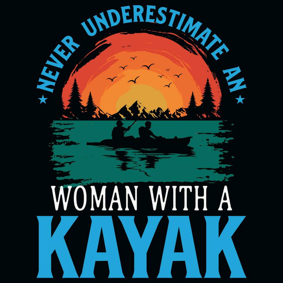 Kayaking graphics tshirt design vector