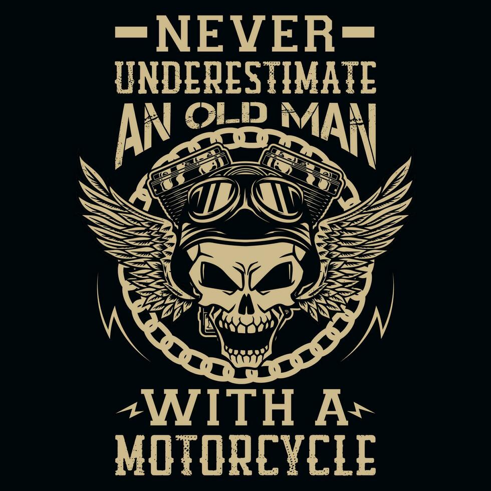 motocicleta montando añadas camiseta diseño vector