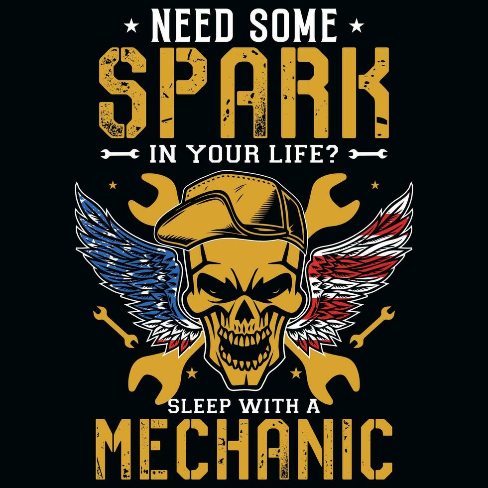 Mechanic graphics tshirt design vector