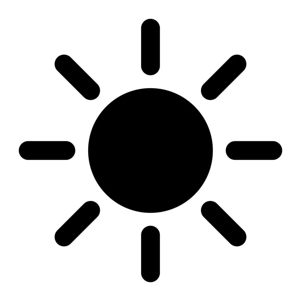 brightness of user interface solid icon set vector