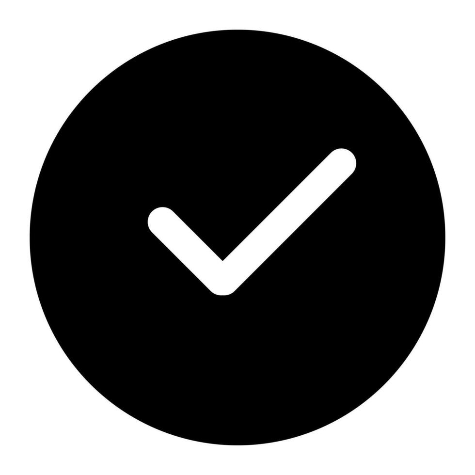 check of user interface solid icon set vector