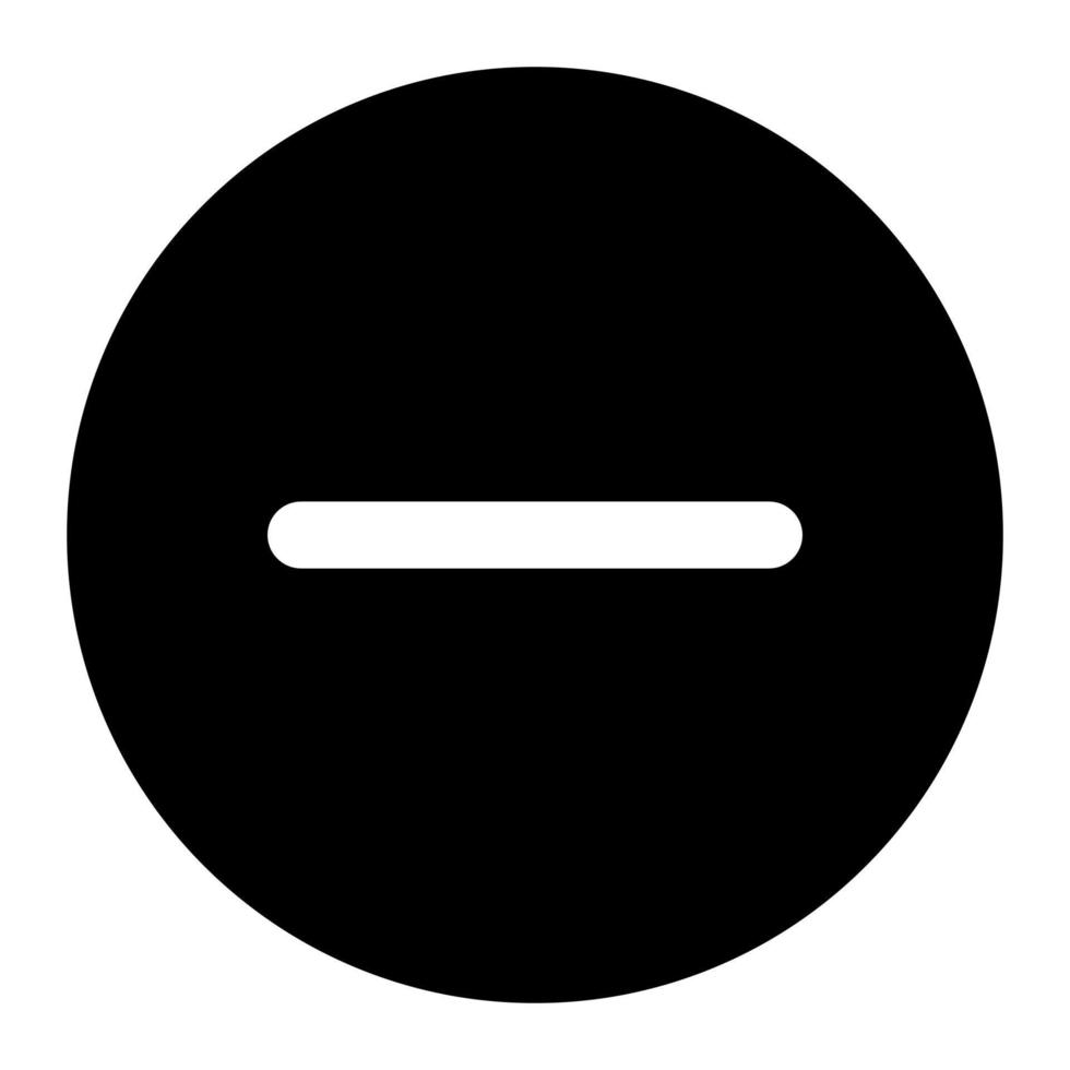 minus of user interface solid icon set vector