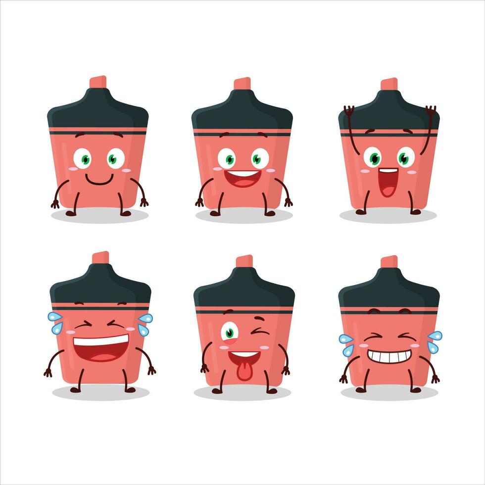 Pink highlighter cartoon character with sad expression vector
