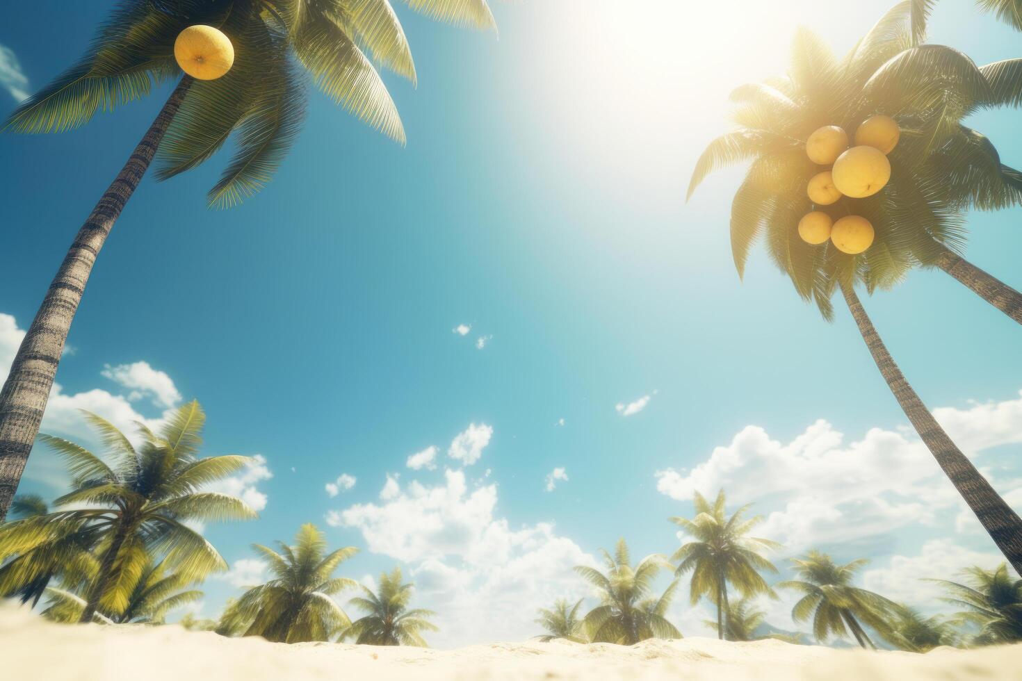 Summer tropical background with copy space. Illustration photo