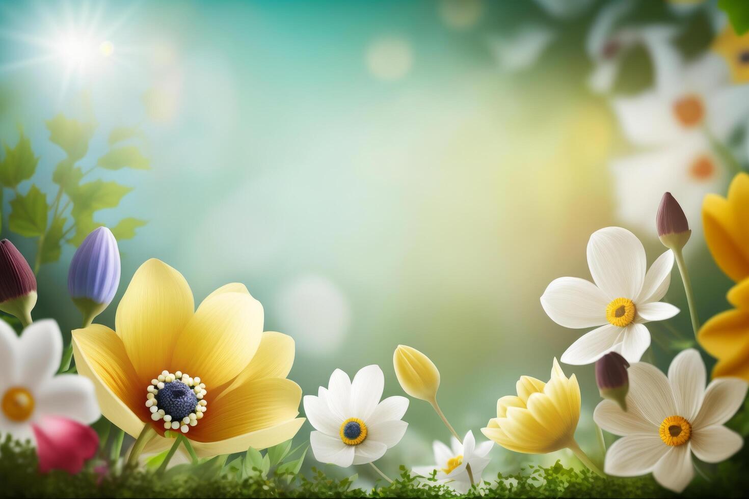 Natural flower background with copy space. Illustration photo