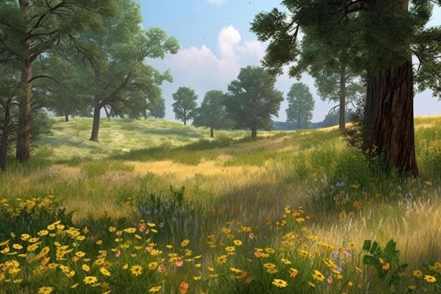 Summer meadow. Illustration photo