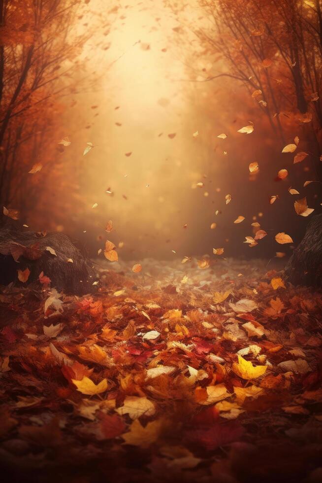 Magic autumn fall background. Illustration photo